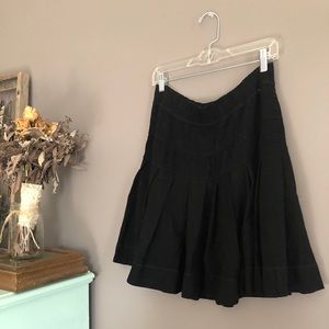 Anthropologie Elevenses Wool Pleated Black Skirt
